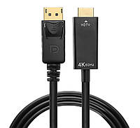 Кабель мультимедийный DisplayPort to HDMI 1.8m 4K 60Hz