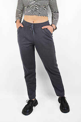 Штани жіночі трикотажні на хутрі Штани зимові прямого Tovta (Угорщина) Чорний 2XL-3XL, фото 1