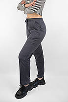 Штани жіночі трикотажні на хутрі Штани зимові прямого Tovta (Угорщина) Чорний 2XL-3XL, фото 3