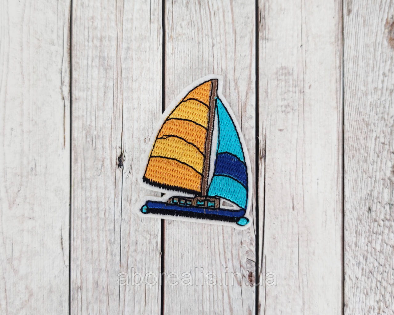 Термоаплікація на одяг "Кораблик" 4.4*6 см. 1 шт, фото 1