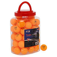 Набор мячей для настольного тенниса 60 штук в пластиковой банке FOX MT-8589: Gsport Оранжевый