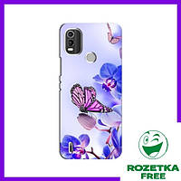 Чехол (Бабочки в цветах) Нокиа С21 Плюс / Чехлы Бабочка Nokia C21 Plus
