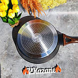 Глибока сковорідка з кришкою 24 см Maestro MR-1216-24 Сковорода сотейник із гранітним антипригарним покриттям, фото 7