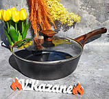 Глибока сковорідка з кришкою 24 см Maestro MR-1216-24 Сковорода сотейник із гранітним антипригарним покриттям, фото 3