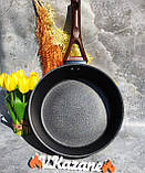 Глибока сковорідка з кришкою 24 см Maestro MR-1216-24 Сковорода сотейник із гранітним антипригарним покриттям, фото 6