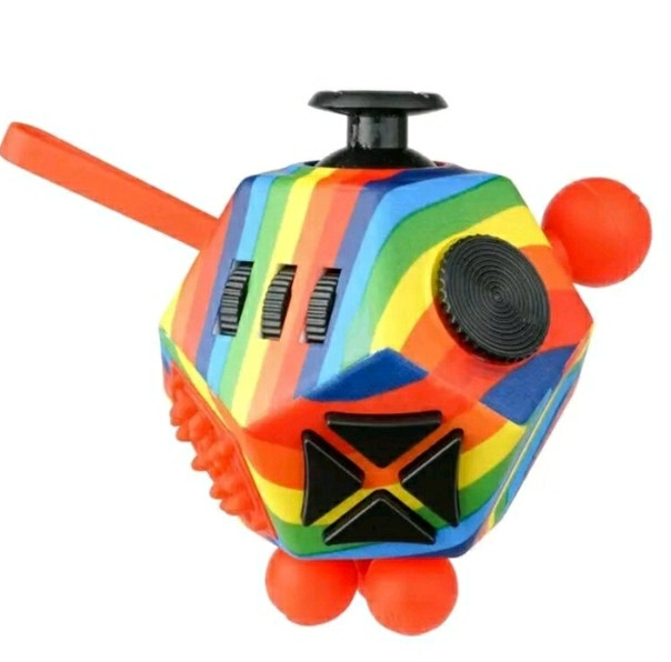 Антистрес Іграшка Додекаедр Фіджет Куб для Зняття Стресу Веселка (00644), фото 1