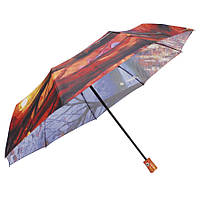 Зонтик женский с картиной антиветер автоматический Осень De Esse 3122