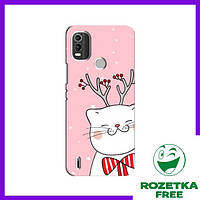 Чехол (Зимний Кот) на Нокиа С21 Плюс / Чехлы з Котиком Nokia C21 Plus