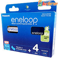 Аккумуляторы АА Panasonic Eneloop 2000 mAh BK-3MCDEC4BE Eco Box + фирменный бокс Eneloop. Цена за уп. 4 шт. +