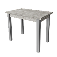 Раскладной обеденный стол на серых деревянных ножках ЮК ф-ка Неман 88-116 см