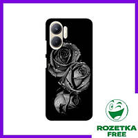 Чехол (Роза черна) Реалми с33 / Чехлы с Розой Realme C33