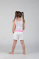 Модные детские шорты для девочки с ярким поясом BRUMS Италия 141BGBL001 Белый 122 .Хит!