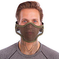 Маска защитная пол-лица из стальной сетки для пейнтбола оливковая CM01: Gsport