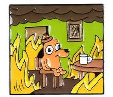 Брошка пін Finding Піктограма суворий позитивний пес собака Чорний білий 3 см х 2.8 см