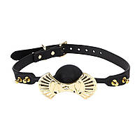 Розкішний силіконовий кляп Zalo Silicone Ball Gag Black, кристал Swarovski, шкіряний ремінець - SO8229