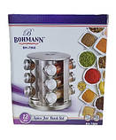 Органайзер набір для спецій Bohmann BH-7860 12 баночок на підставці, що обертається, фото 5