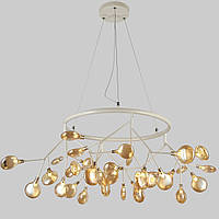 Круглая люстра из стеклянных лепестков Lightled Petals 918-LP263-36 WH+BR