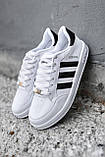Кросівки чоловічі кеди Adidas білі модні осінь весна шкіряні стильні молодіжні демісезонні якісні, фото 6