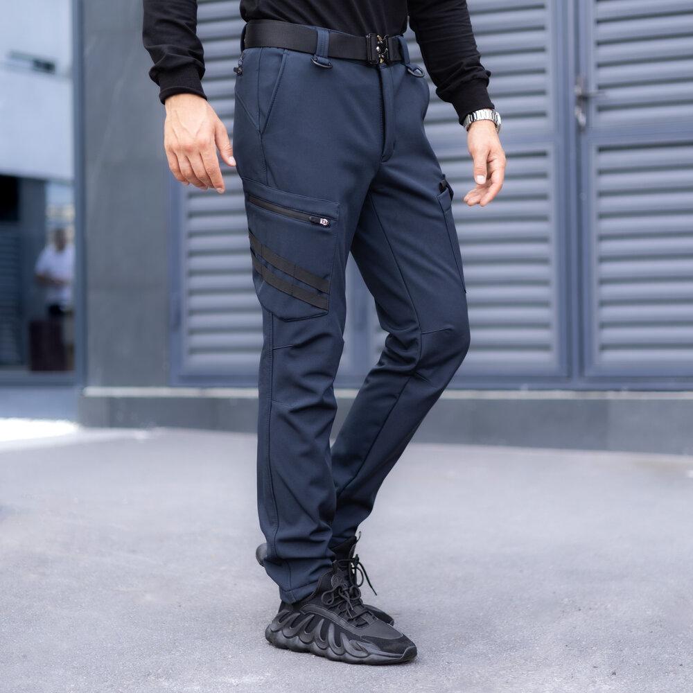 Штани тактичні Pobedov Static 1362 р. 2XL т. сині Soft Shell / штани ДСНС весна осінь