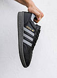 Кросівки чоловічі кеди Adidas Spezial чорні модні осінь весна шкіряні стильні молодіжні демісезонні, фото 6