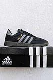 Кросівки чоловічі кеди Adidas Spezial чорні модні осінь весна шкіряні стильні молодіжні демісезонні, фото 3