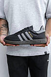 Кросівки чоловічі кеди Adidas Spezial чорні модні осінь весна шкіряні стильні молодіжні демісезонні, фото 4