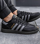 Кросівки чоловічі кеди Adidas Spezial чорні модні осінь весна шкіряні стильні молодіжні демісезонні, фото 9