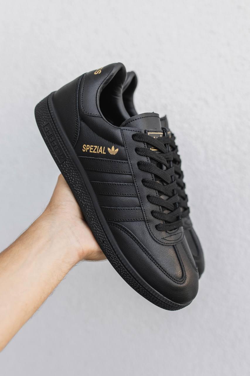 Кросівки чоловічі кеди Adidas Spezial чорний модні осінь весна шкіряні стильні молодіжні демісезонні