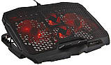 Охолоджувальна підставка для ноутбука XTRIKE ME FN-802 для геймерів ігрова Чорна, фото 4