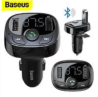 FM трансмиттер Bluetooth модулятор Baseus S-09 2USB CCALL-TM01 адаптер зарядний пристрій Чорний