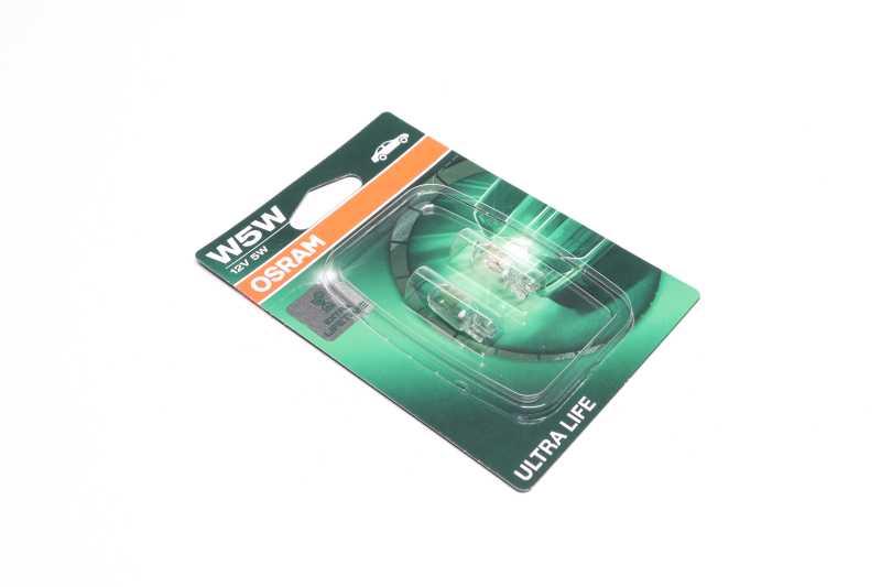 Лампа розжарювання W5W 12V 5W W2,1x9,5d Ultra Life (компл.) (вир-во OSRAM)