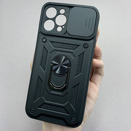 Чохол для Apple iPhone 12 Pro Max протиударний із шторкою для камери чохол на айфон 12 про макс чорний CRT, фото 1