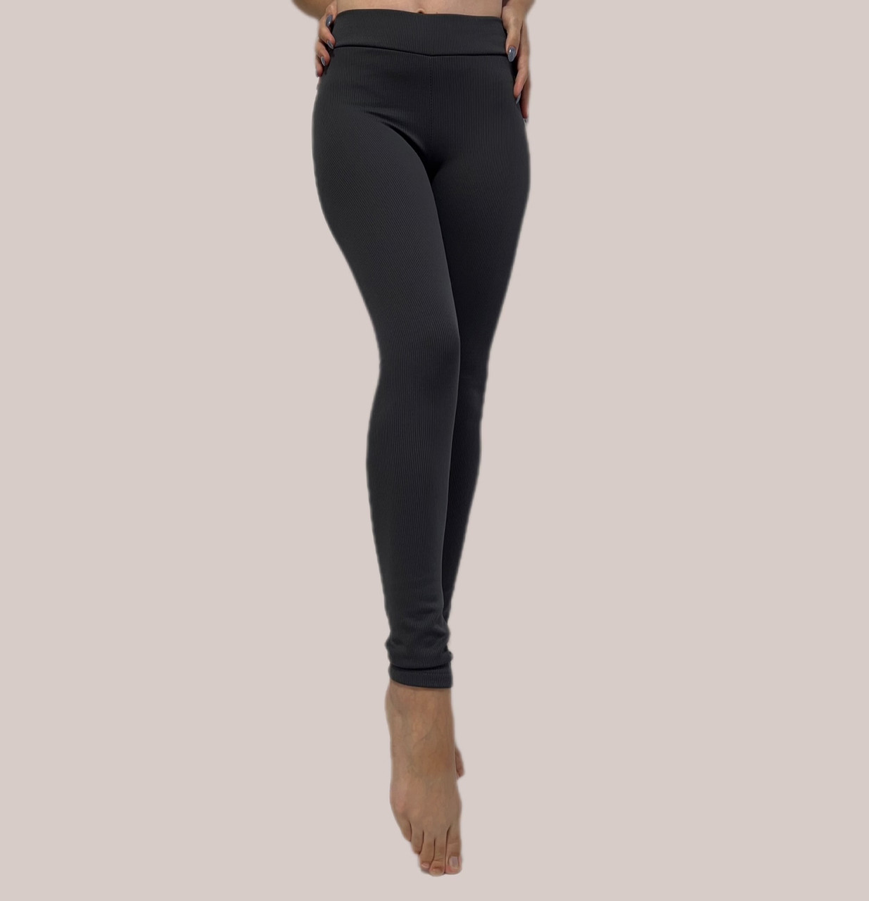 БАТАЛЬНІ Лосини в рубчик НА ФЛІСІ мод 022 сірі