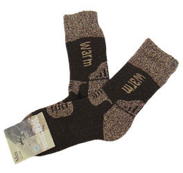Вовняні шкарпетки з махрою Корона 1541 42-48 коричневі