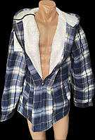Рубашка с капюшоном лесоруб теплая мужская на меху батал 70,72,74, 76 размер в розницу