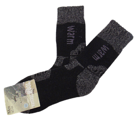 Вовняні шкарпетки з махрою Корона 1541 42-48 чорні
