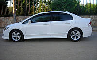 Боковые пороги, подножки для Honda Civic Sedan VIII 2006-2011, Стеклопластик, 2 шт, Хонда Сивик