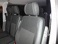Авточехлы (кожзам и ткань, Premium) Полный салон и передние (1 и 1) для Volkswagen T5 Caravelle 2004-2010