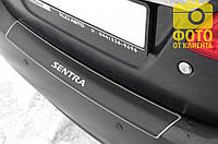 Накладка на бампер с загибом Nissan Sentra (2012-2019)(Carbon)