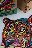 Дерев'яний пазл 65 деталей| Фігурний дерев'яна яний пазл| | Фігурний пазл | Пазл Загадковий тигр