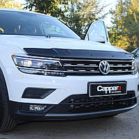 Дефлектор капота, мухобойка для Volkswagen Tiguan 2016-2023, Фольксваген Тигуа, (38-30791216)