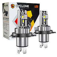 ЛАМПА СВЕТОДИОДНАЯ ДЛЯ ФАР CYCLONE LED H4 6000K 4800LM TYPE 32 2 ШТ КОМПЛЕКТ