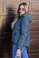 Жіноча демісезонна стьобана куртка MANGELO 58р., фабрична якість, заміри в описі