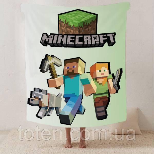 Плед Minecraft якісне покривало с 3D малюнком розмір 160х200