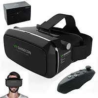 Виртуальные очки с пультом для телефона Shinecon VR 3d шлем очки виртуальной реальности с джойстиком