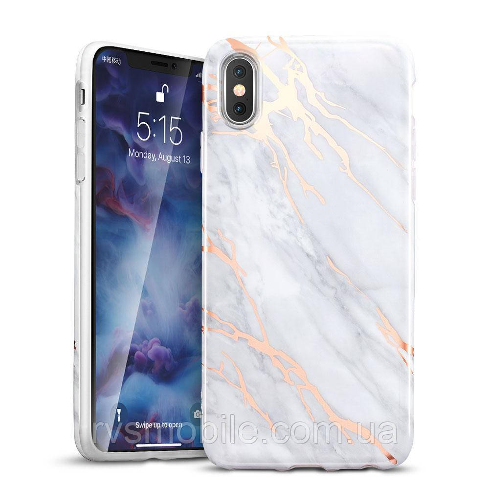 Чохол ESR для iPhone XS/X Marble Slim, Gray Gold (4894240056721), фото 1