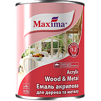 Емаль акрилова для дерева та металу TM "Maxima" біла (глянець) - 2,5 кг.