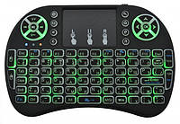 Беспроводная клавиатура с тачпадом аккумуляторная пульт для Smart TV планшета смартфона Подсветка 3 цвета UKC