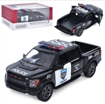 Інерційна металева машинка KINSMART "Ford F-150 Raptor Police" KT5436WP