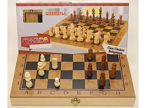 Шахи 3 в 1: шахи, шашки, нарди. дерево (29,5 х 29,5 см) i5-50, фото 2